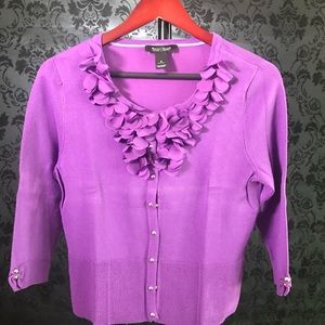 Purple cardigan